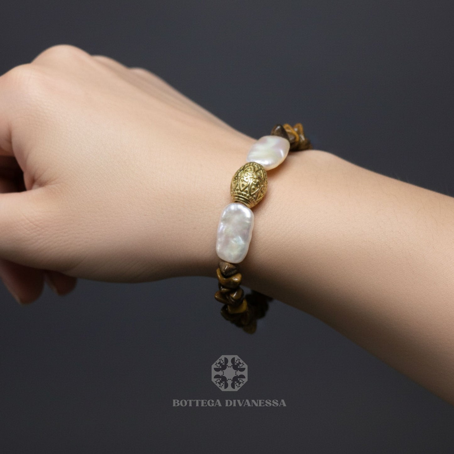 Pearl Tiger Eye Aura